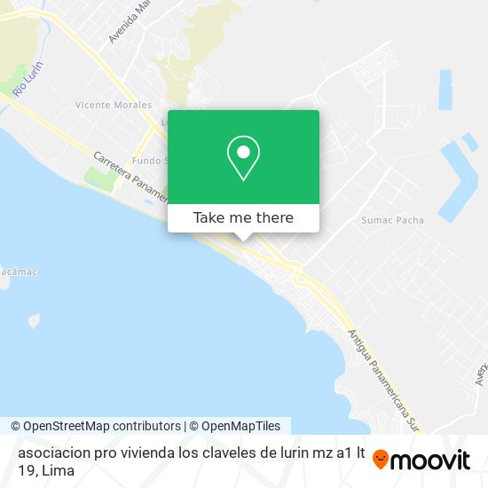 asociacion pro vivienda los claveles de lurin mz a1 lt 19 map