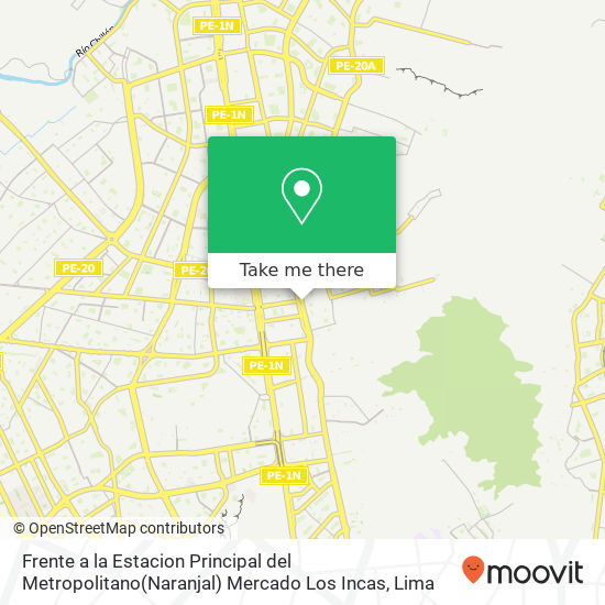 Frente a la Estacion Principal del Metropolitano(Naranjal) Mercado Los Incas map