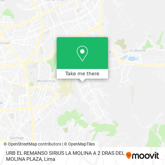 URB EL REMANSO SIRIUS LA MOLINA A 2 DRAS DEL MOLINA PLAZA map