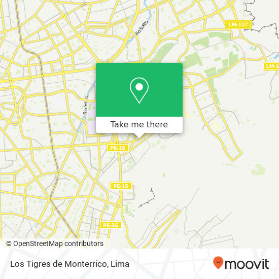 Los Tigres de Monterrico map