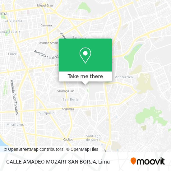 CALLE AMADEO MOZART  SAN BORJA map
