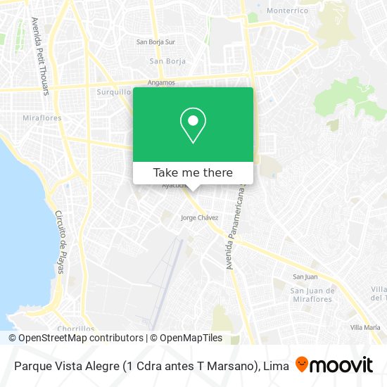 Mapa de Parque Vista Alegre (1 Cdra antes T  Marsano)