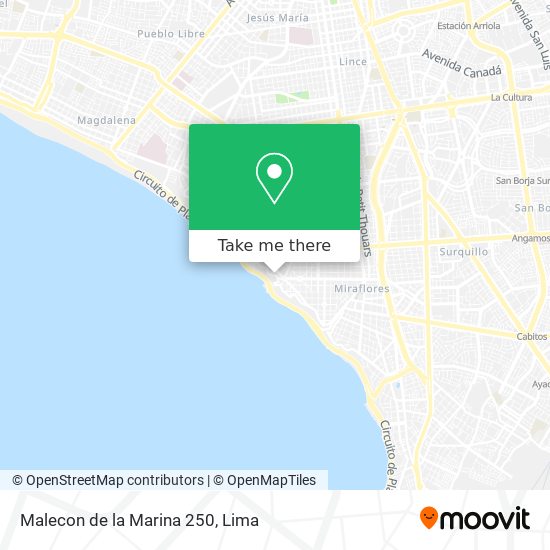 How to get to Malecon de la Marina 250 in Miraflores by Bus?