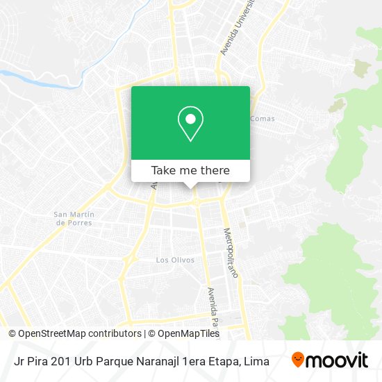 Mapa de Jr  Pira 201 Urb  Parque Naranajl 1era Etapa