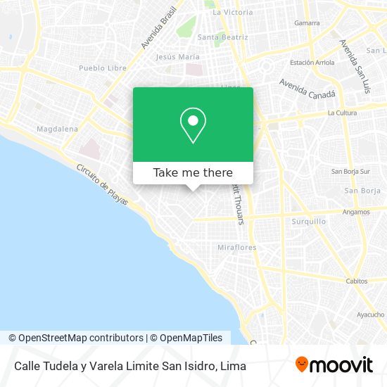 Calle Tudela y Varela Limite San Isidro map