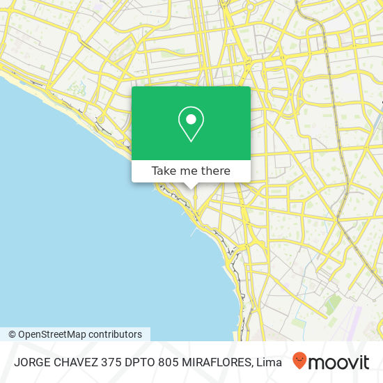 JORGE CHAVEZ 375 DPTO  805 MIRAFLORES map