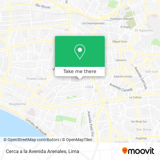 Cerca a la Avenida Arenales map