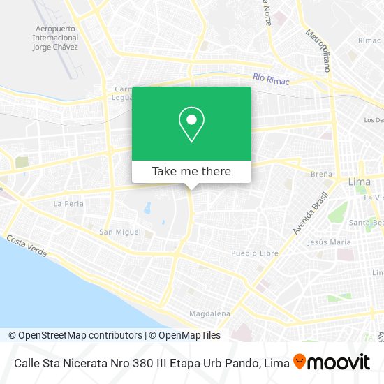 Calle Sta  Nicerata Nro  380   III Etapa  Urb  Pando map