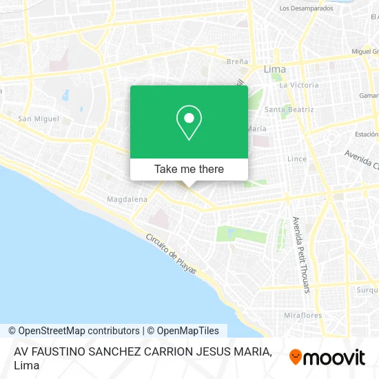 Mapa de AV  FAUSTINO SANCHEZ CARRION  JESUS MARIA
