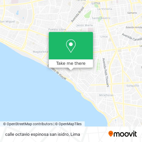 calle octavio espinosa san isidro map