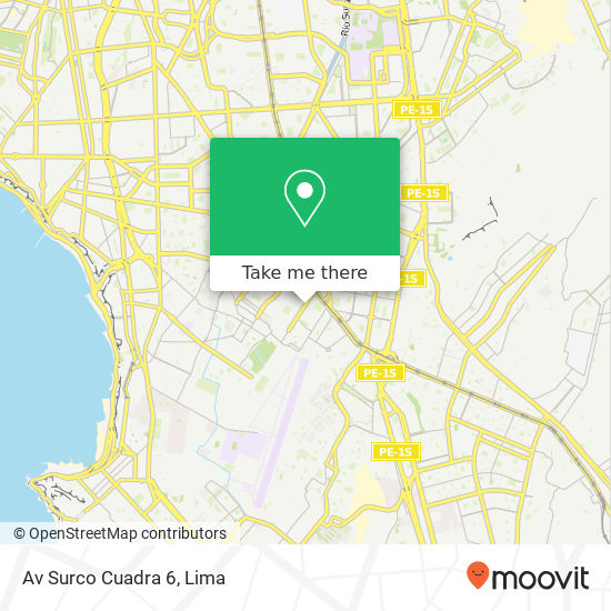 Av Surco Cuadra 6 map