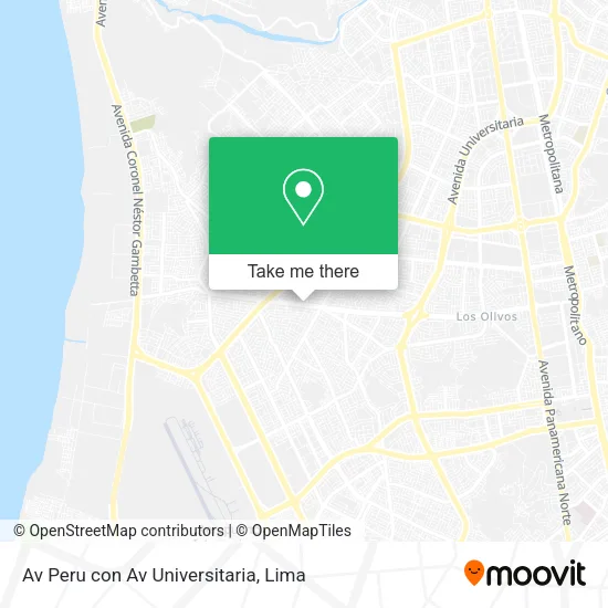 Mapa de Av Peru con Av Universitaria