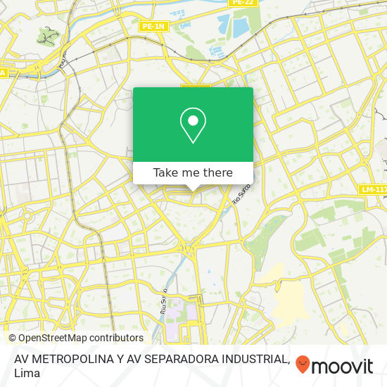 AV METROPOLINA Y AV SEPARADORA INDUSTRIAL map