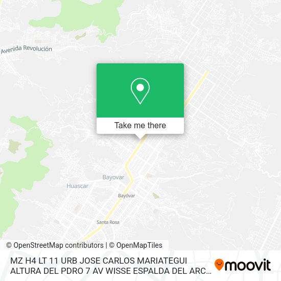 MZ H4 LT 11  URB  JOSE CARLOS MARIATEGUI ALTURA DEL PDRO 7 AV WISSE ESPALDA DEL ARCO map