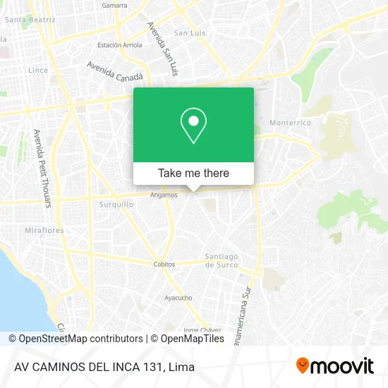Mapa de AV  CAMINOS DEL INCA 131