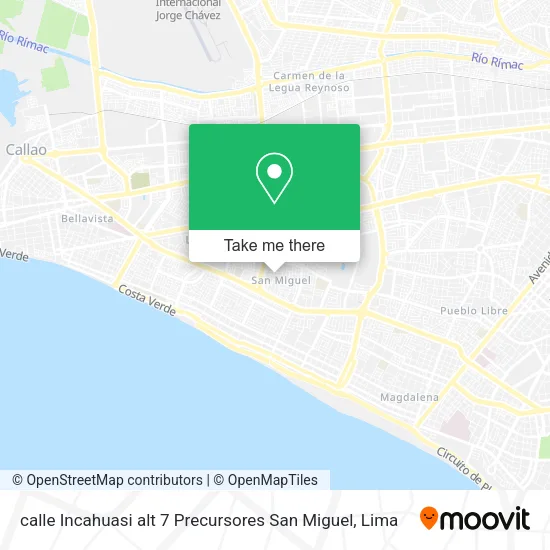 Mapa de calle Incahuasi  alt  7 Precursores San Miguel