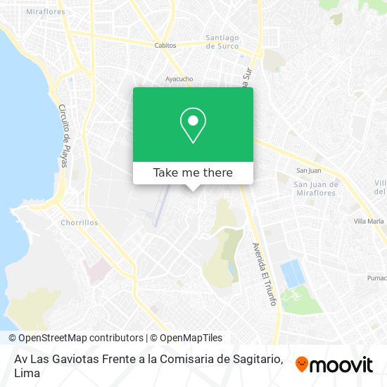 Av  Las Gaviotas  Frente a la Comisaria de Sagitario map