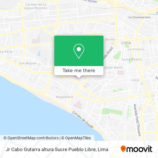 Jr  Cabo Gutarra altura  Sucre Pueblo Libre map