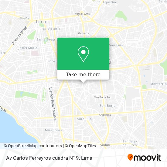Mapa de Av  Carlos Ferreyros  cuadra N° 9