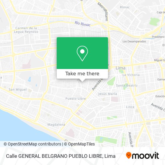 Calle GENERAL BELGRANO  PUEBLO LIBRE map