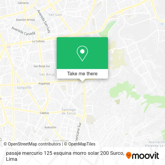 pasaje mercurio 125 esquina morro solar 200 Surco map