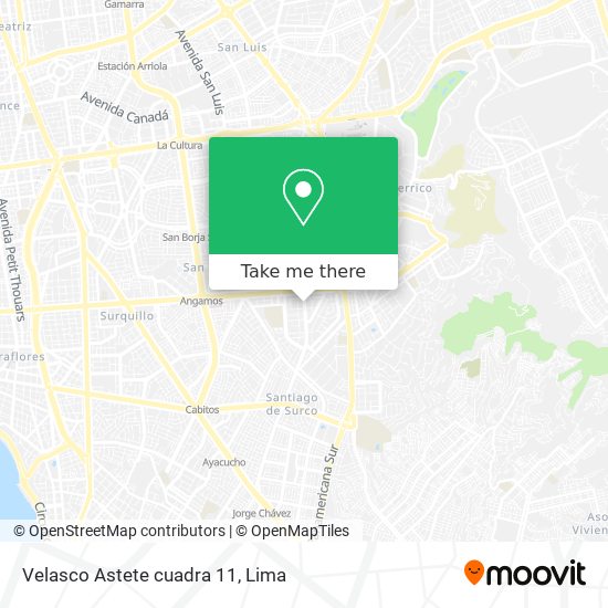Velasco Astete cuadra 11 map
