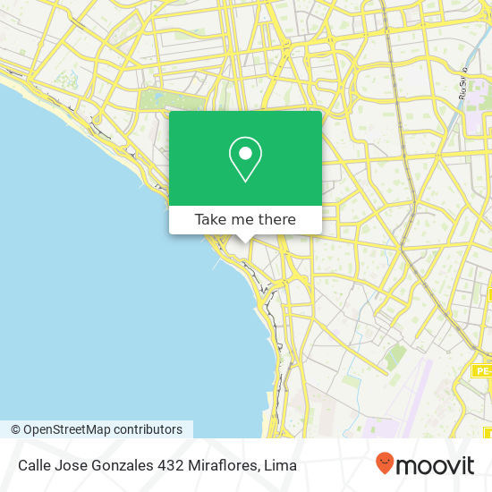 Mapa de Calle Jose Gonzales 432  Miraflores