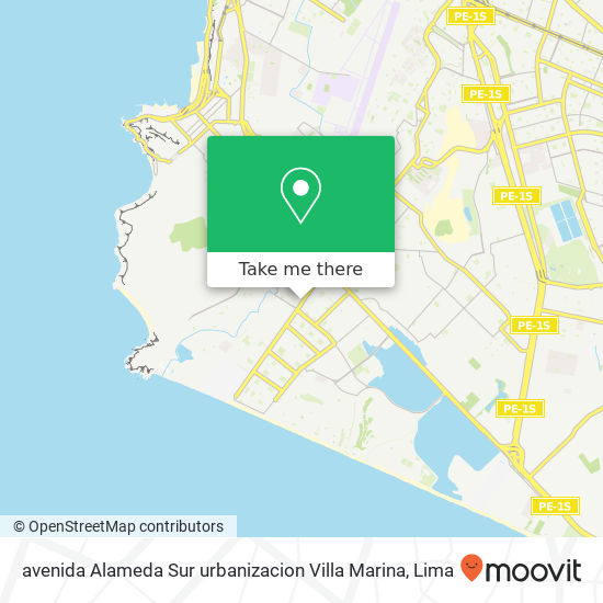 Mapa de avenida Alameda Sur urbanizacion Villa Marina