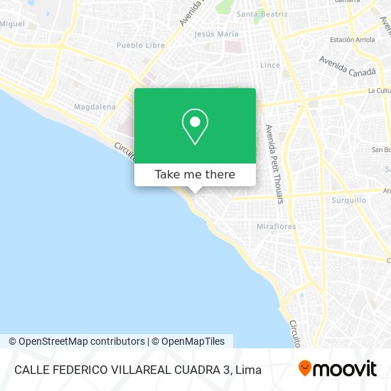 CALLE FEDERICO VILLAREAL CUADRA 3 map