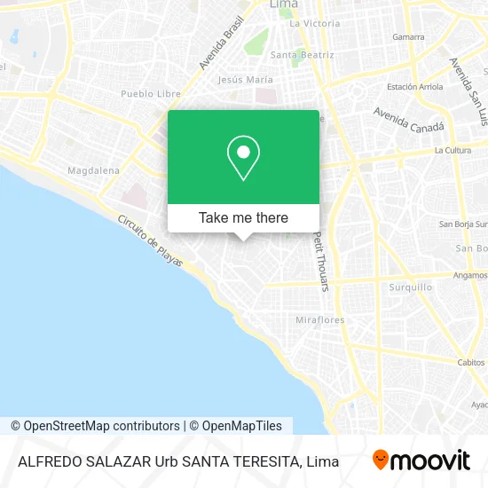 ALFREDO SALAZAR Urb  SANTA TERESITA map
