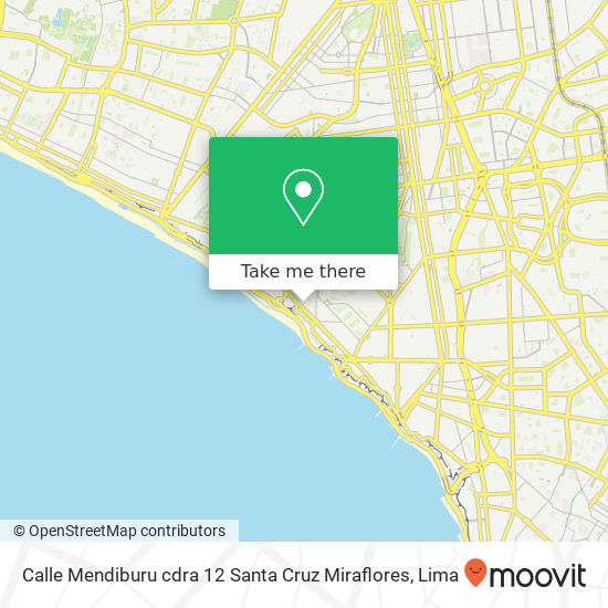 Calle Mendiburu cdra 12 Santa Cruz Miraflores map