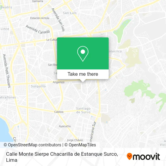 Calle Monte Sierpe Chacarilla de Estanque Surco map