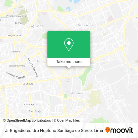 Mapa de Jr  Brigadieres  Urb  Neptuno  Santiago de Surco