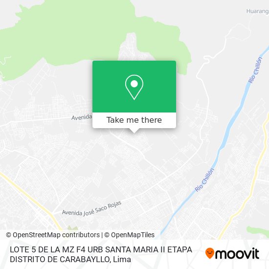 LOTE 5 DE LA MZ F4 URB  SANTA MARIA II ETAPA  DISTRITO DE CARABAYLLO map