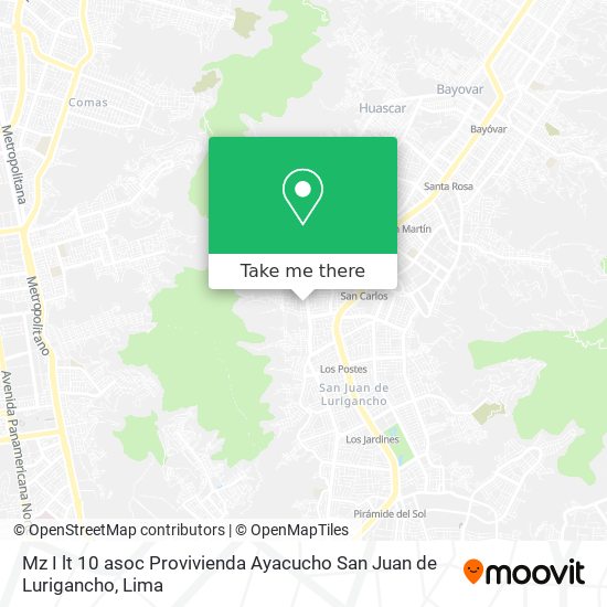 Mz  I lt  10 asoc  Provivienda Ayacucho   San Juan de Lurigancho map