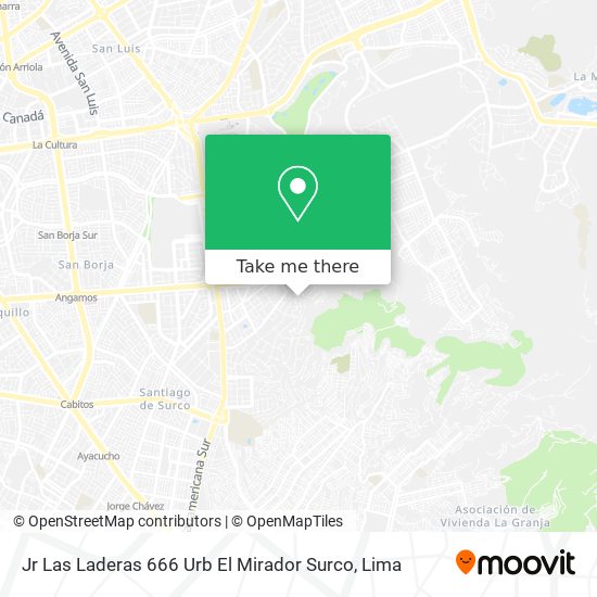 Mapa de Jr  Las Laderas 666 Urb  El Mirador  Surco