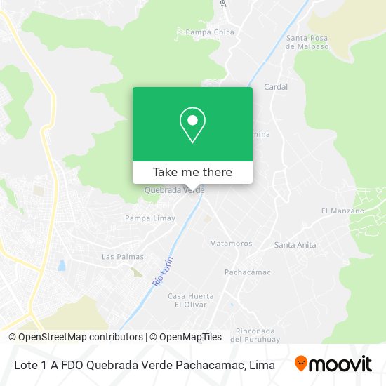 Mapa de Lote 1 A FDO Quebrada Verde   Pachacamac