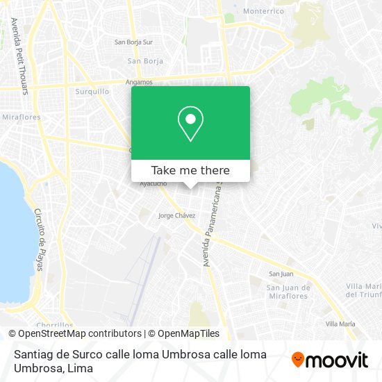 Mapa de Santiag de Surco  calle loma Umbrosa calle loma Umbrosa