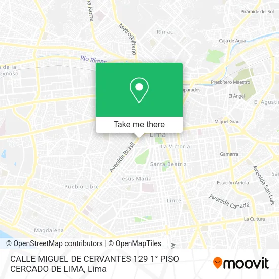 CALLE MIGUEL DE CERVANTES 129   1° PISO   CERCADO DE LIMA map