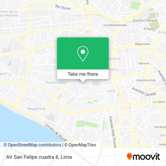 Mapa de AV  San Felipe cuadra 6