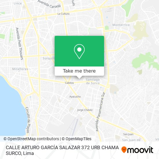 Mapa de CALLE ARTURO GARCÍA SALAZAR 372 URB CHAMA SURCO