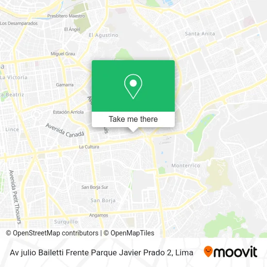 Mapa de Av  julio Bailetti Frente Parque Javier Prado 2