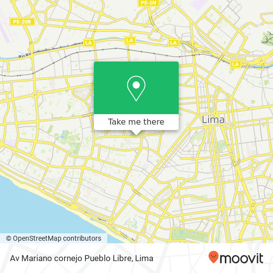 Mapa de Av  Mariano cornejo  Pueblo Libre