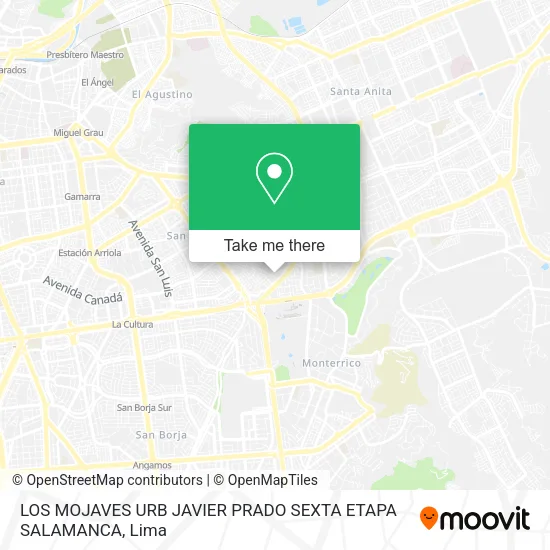 Mapa de LOS MOJAVES URB  JAVIER PRADO SEXTA ETAPA  SALAMANCA