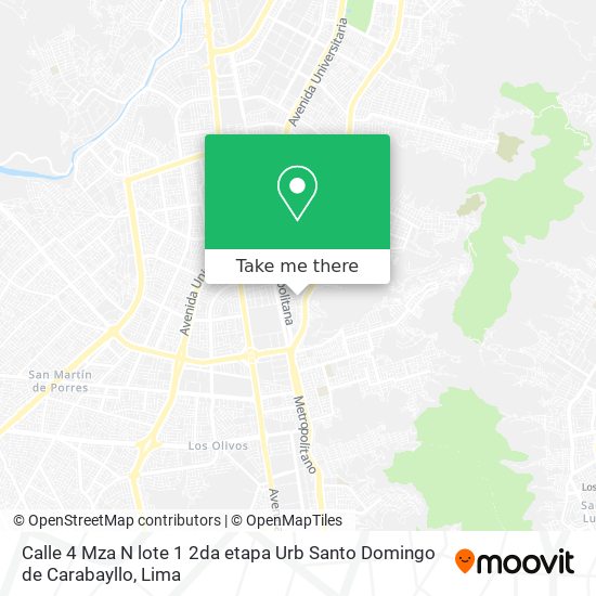 Mapa de Calle 4 Mza N lote 1 2da etapa Urb  Santo Domingo de Carabayllo