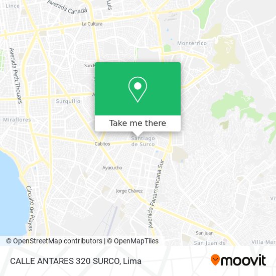 CALLE ANTARES 320 SURCO map