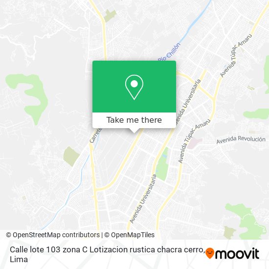 Calle lote 103 zona C Lotizacion rustica chacra cerro map