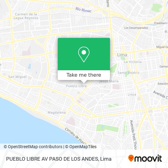 PUEBLO LIBRE AV  PASO DE LOS ANDES map