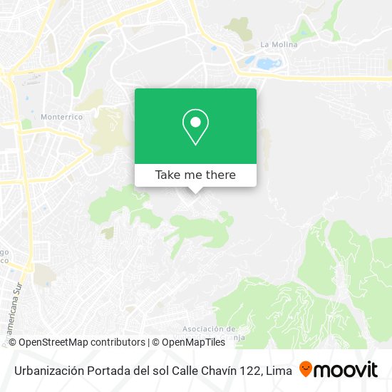 Urbanización Portada del sol   Calle Chavín 122 map