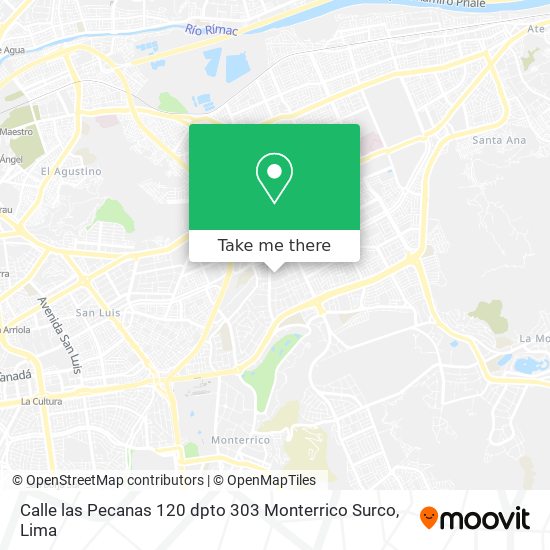Mapa de Calle las Pecanas 120 dpto 303   Monterrico Surco